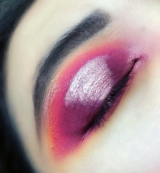 Metallic Pink And Purple Eyeshadow Women