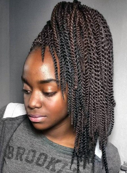Metallic Toned Braided High Ponytail Hairstyles For Black Women