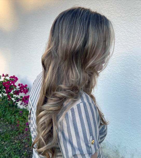 Mid Length Air Light Brown And Curl Layered Throughout