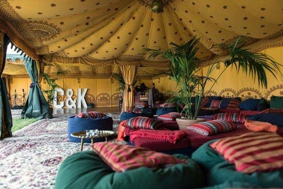 Middle Eastern Theme Wedding Tent Decorations