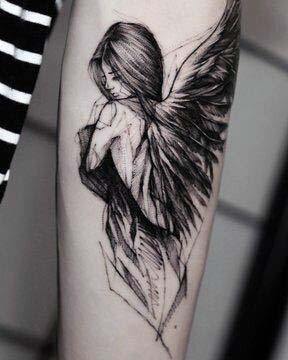 Mighty Angel Tattoo Womens Arms