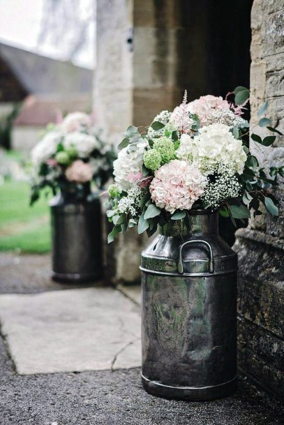 Milk Can Vases Wedding Ceremony Decorations