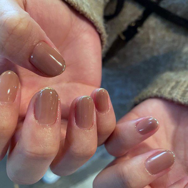 Milk Chocolate Brown Painted Nails For Women