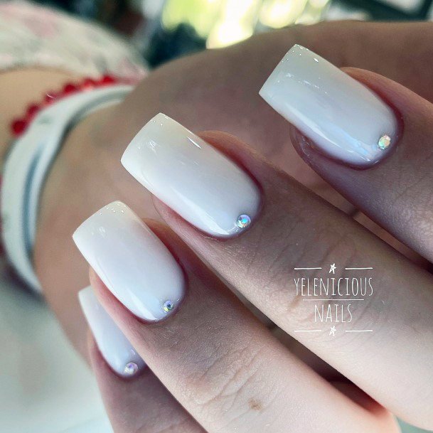 Milky White Nails For Girls