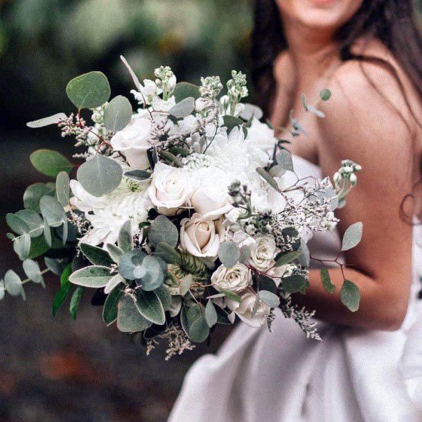 Milky White Rose Flowers Wedding