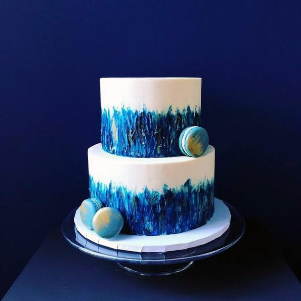 Mind Blowing Blue Wedding Cake