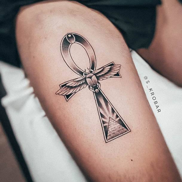 Minimal Ankh Tattoo For Women