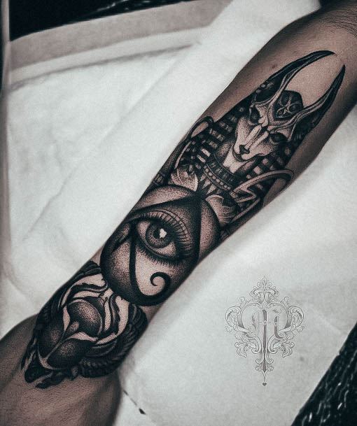 Minimal Anubis Tattoo For Women