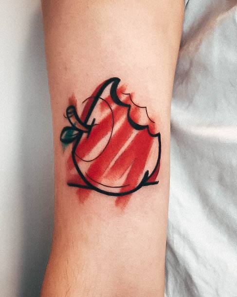 Minimal Apple Tattoo For Women