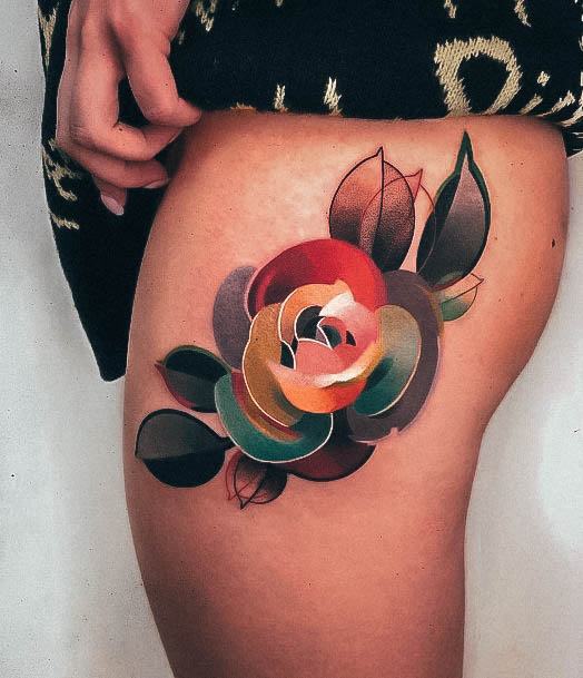 Minimal Awesome Tattoo For Women Hip Side Flower