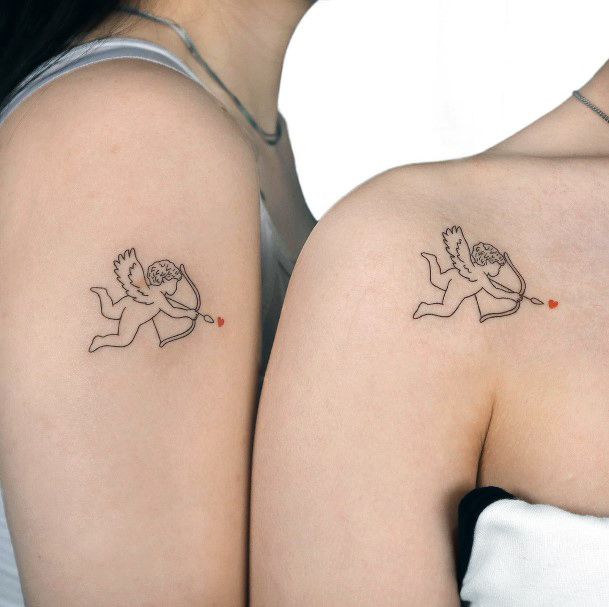 Minimal Baby Angel Tattoo For Women