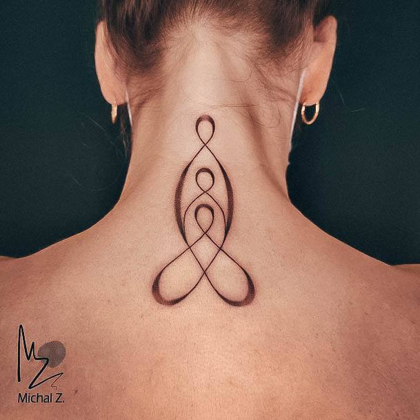 Minimal Back Of Neck Tattoo For Women