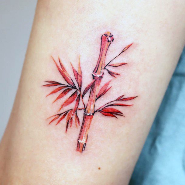 Minimal Bamboo Tattoo For Women