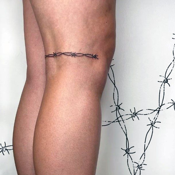 Minimal Barbed Wire Tattoo For Women