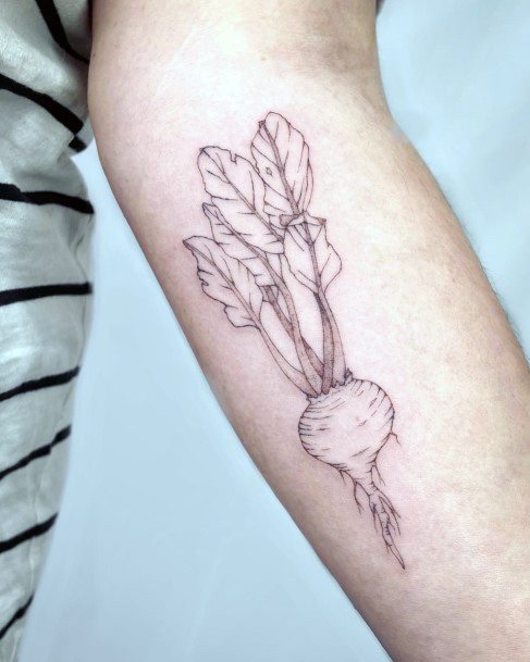 Minimal Beet Tattoo For Women