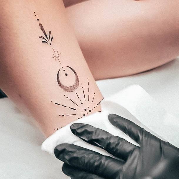 Minimal Black And White Tattoo For Women