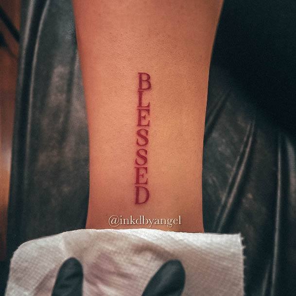 Minimal Blessed Tattoo For Women