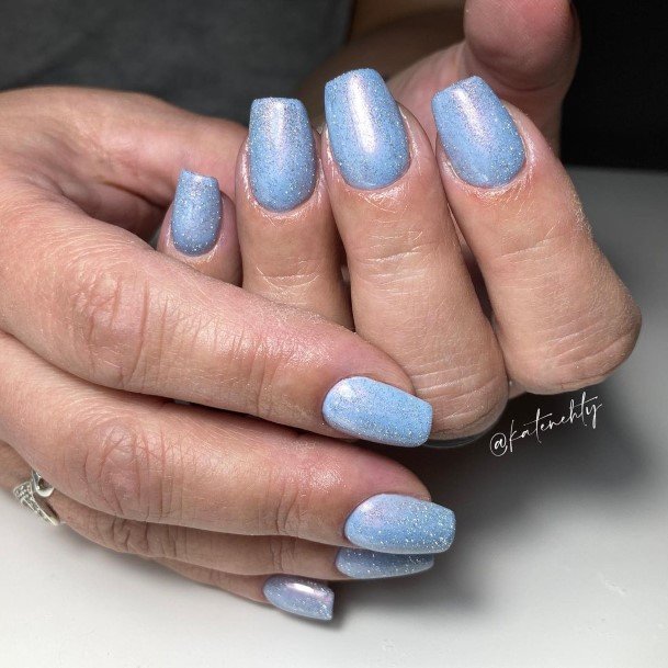 Minimal Blue Winter Nail For Women