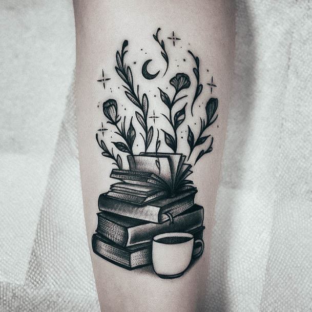 Minimal Book Tattoo For Women