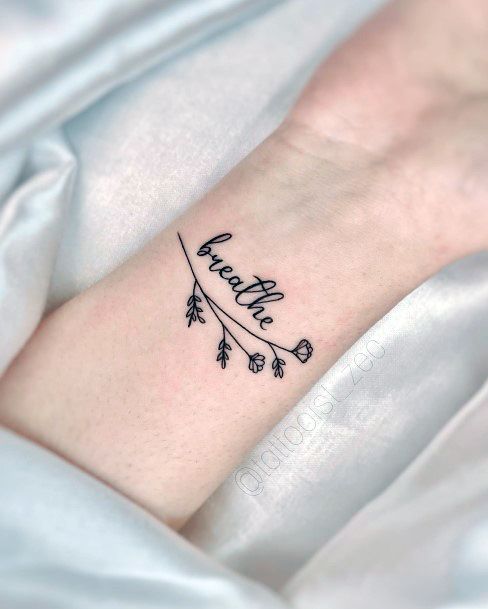 Minimal Breathe Tattoo For Women