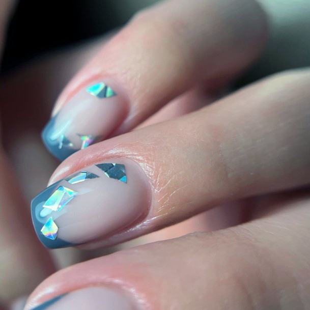 Minimal Broken Shattered Glass Nail For Women