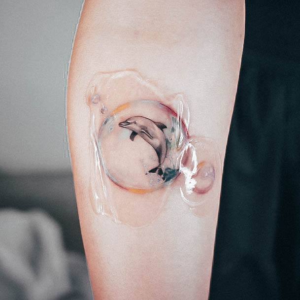 Minimal Bubble Tattoo For Women