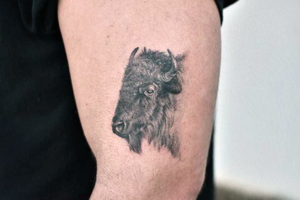 Minimal Buffalo Tattoo For Women