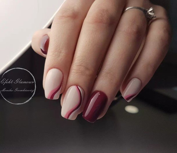 Minimal Burgundy Nail For Women