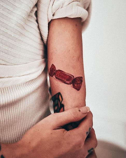 Minimal Candy Tattoo For Women