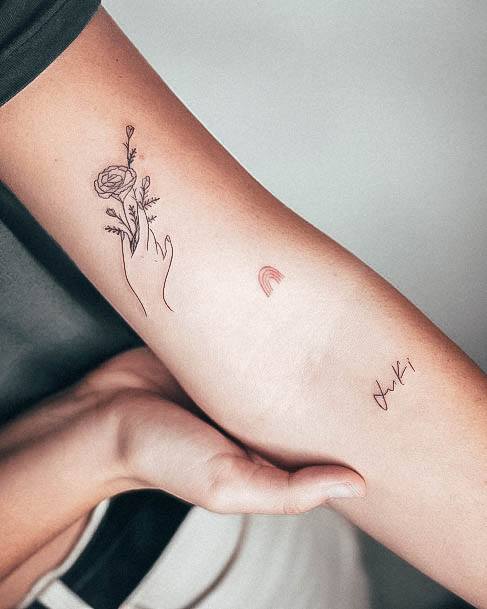 Minimal Carnation Tattoo For Women