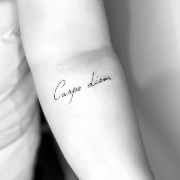 Minimal Carpe Diem Tattoo For Women