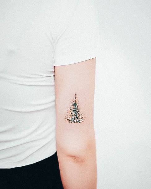 Minimal Christmas Tattoo For Women