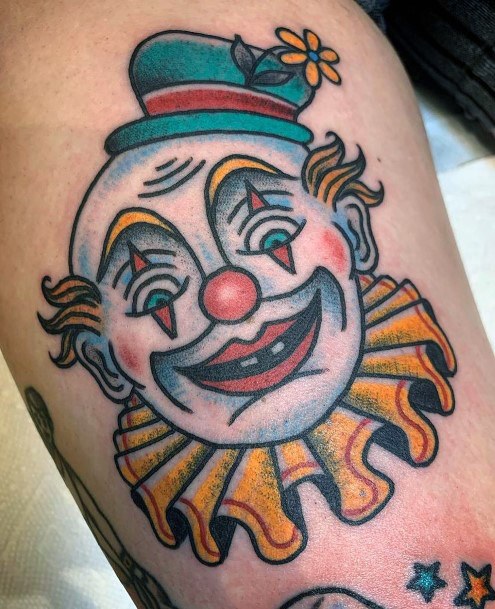 Minimal Clown Tattoo For Women