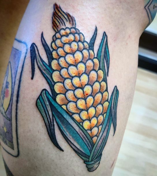 Minimal Corn Tattoo For Women