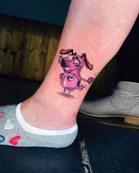 Minimal Courage The Cowardly Dog Tattoo For Women
