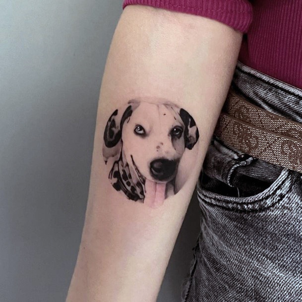 Minimal Dalmatian Tattoo For Women