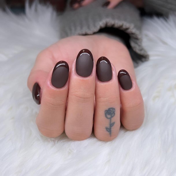 Minimal Dark Brown Nail For Women