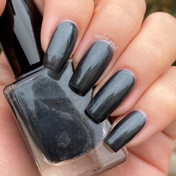 Minimal Dark Grey Nail For Women