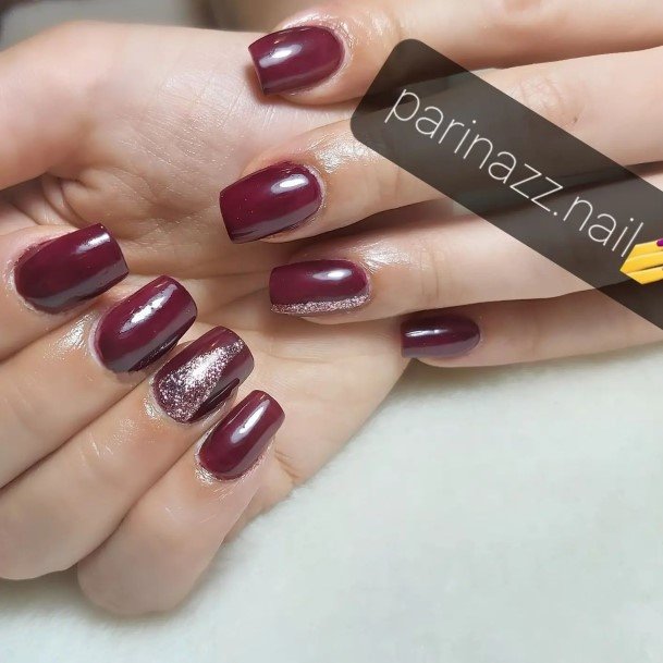 Minimal Dark Maroon Nail For Women