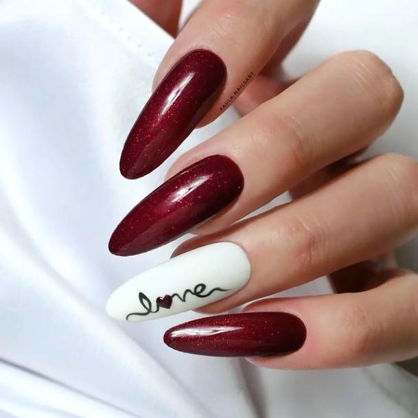 Minimal Deep Red Nail For Women