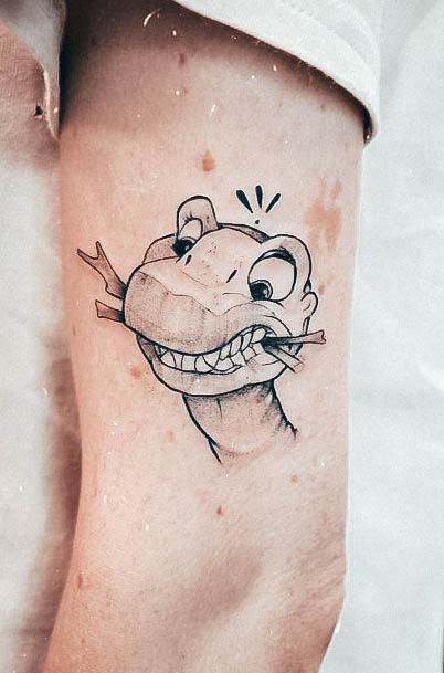 Minimal Dinosaur Tattoo For Women