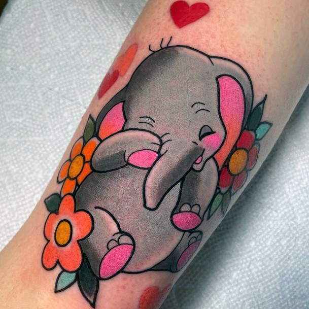 Minimal Dumbo Tattoo For Women