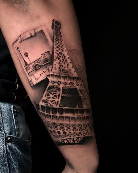 Minimal Eiffel Tower Tattoo For Women