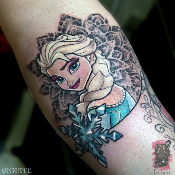 Minimal Elsa Tattoo For Women