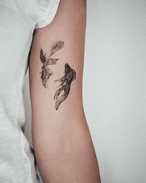 Minimal Fish Tattoo For Women