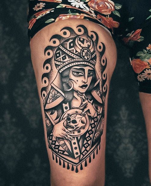 Minimal Fortune Teller Tattoo For Women