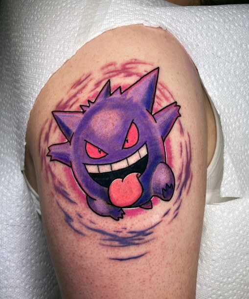 Minimal Gengar Tattoo For Women