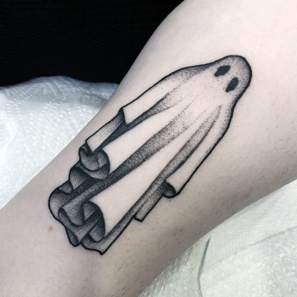 Minimal Ghost Tattoo For Women