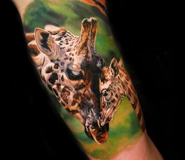 Minimal Giraffe Tattoo For Women