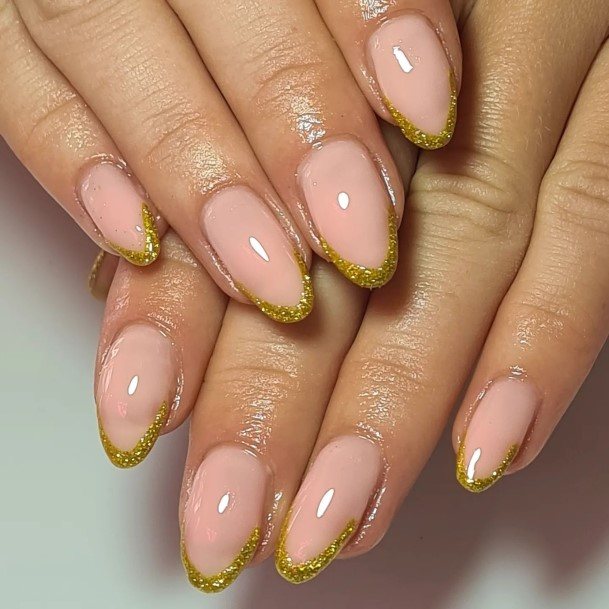 Minimal Gold French Tip Nail For Women